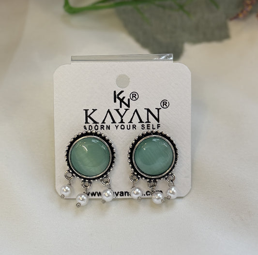 Oxidized Stone Earrings